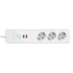 Multiprise Wi-Fi 3 prises 2 USB blanc