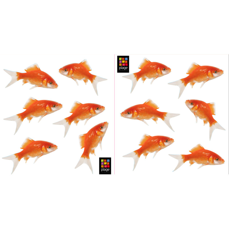 Planche de stickers Poissons rouges 2 pièces