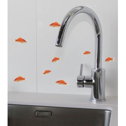 Planche de stickers Poissons rouges 2 pièces