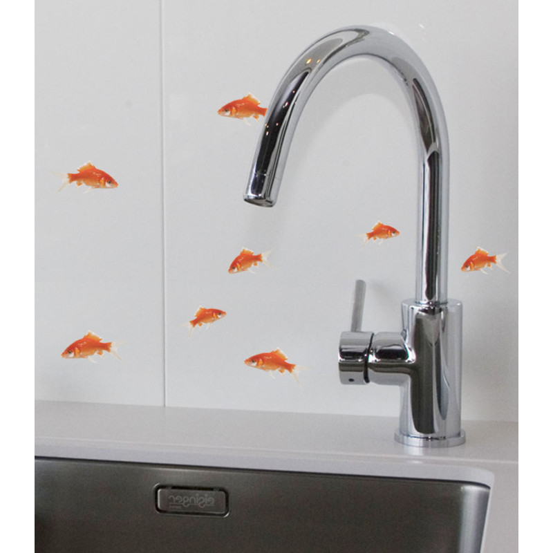 Planche de stickers Poissons rouges 2 pièces