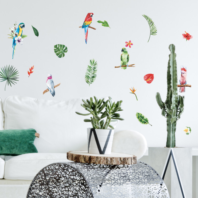 Planche de stickers A4 Nature tropicale 2 pièces