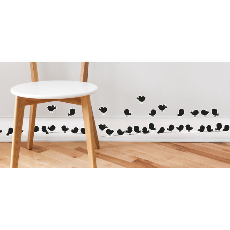 Planche de stickers A4 Oiseaux sur le fil 2 pièces