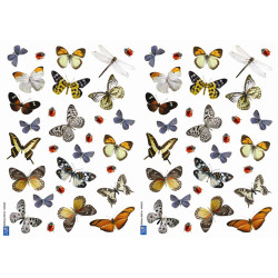 Planche de stickers A4 Papillons 2 pièces Planche de stickers A4 Papillons 2 pièces