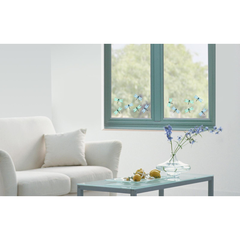 Planche de stickers électrostatiques Libellules Planche de stickers électrostatiques Libellules