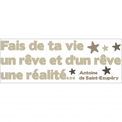 Sticker Citation Antoine de Saint-Exupéry 68 x 24 cm