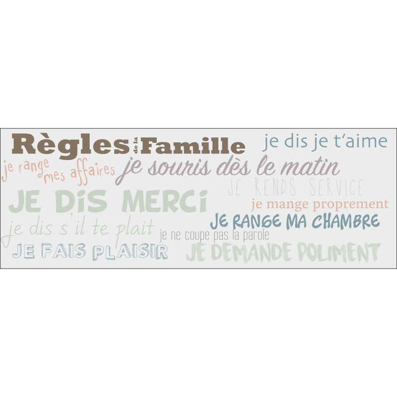 Sticker Règle de la Famille 68 x 24 cm