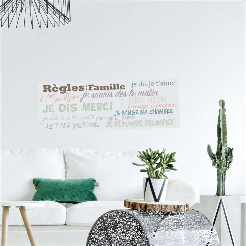 Sticker Règle de la Famille 68 x 24 cm