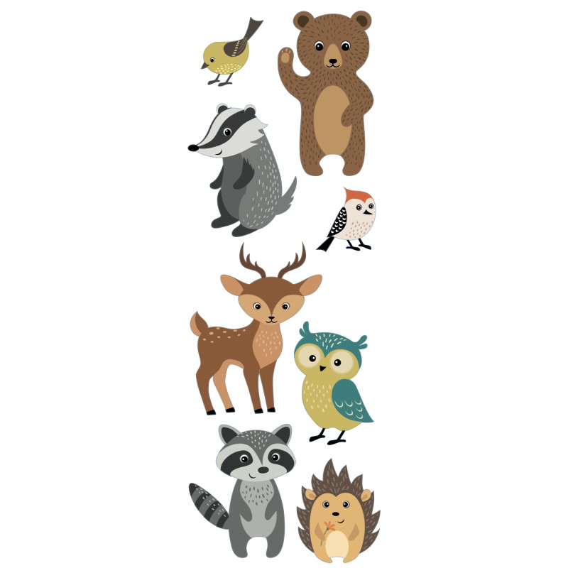 Planche de stickers Animaux des Bois