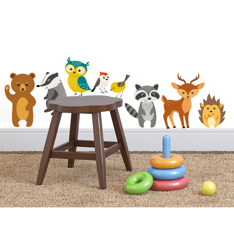 Planche de stickers Animaux des Bois