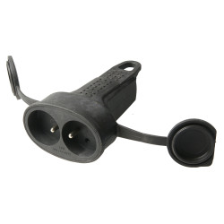 Fiche domino en caoutchouc 10 A noire LEGRAND