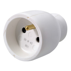 Fiche femelle 2 P+T 2,5 A blanche LEGRAND