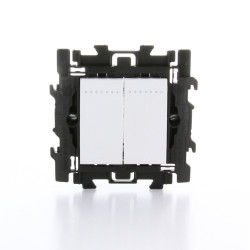 Interrupteur double 2 directions à griffes blanc BTICINO