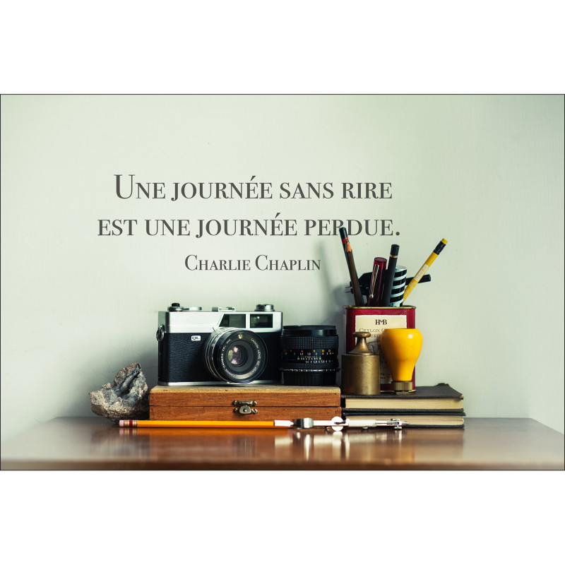 Sticker Citation Charlie Chaplin 68 x 24 cm Sticker Citation Charlie Chaplin 68 x 24 cm