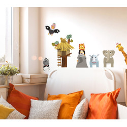 Planche de stickers Cabane africaine & Animaux 48 x 68 cm Planche de stickers Cabane africaine & Animaux 48 x 68 cm