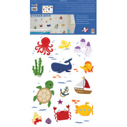 Planche de stickers Animaux Marins 48 x 68 cm