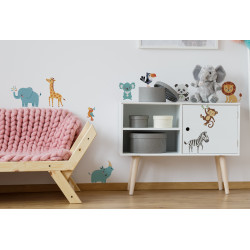 Planche de stickers Animaux du Zoo 48 x 68 cm