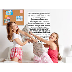 Sticker Règles de ma Chambre 48 x 68 cm Sticker Règles de ma Chambre 48 x 68 cm