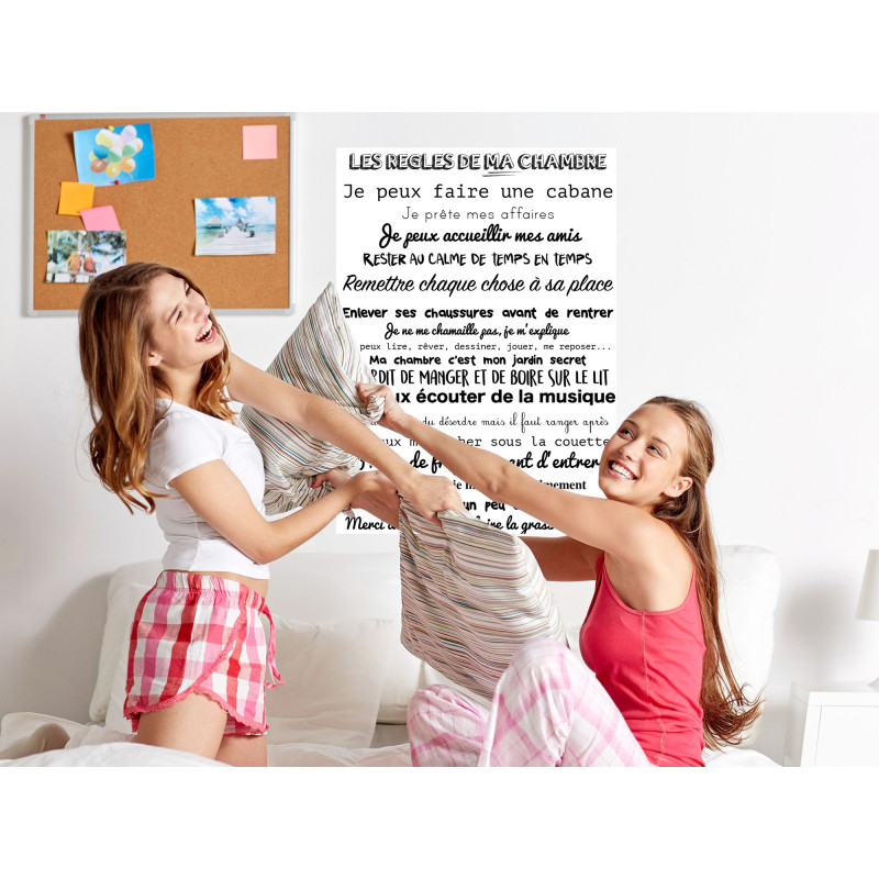 Sticker Règles de ma Chambre 48 x 68 cm Sticker Règles de ma Chambre 48 x 68 cm