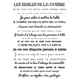 Sticker Règles de la Cuisine 2 48 x 68 cm