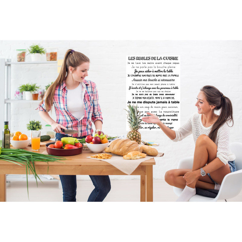 Sticker Règles de la Cuisine 2 48 x 68 cm Sticker Règles de la Cuisine 2 48 x 68 cm