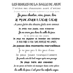 Sticker Règles de la Salle de Jeux 48 x 68 cm