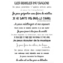 Sticker Règles du Salon 48 x 68 cm