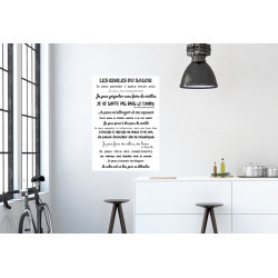 Sticker Règles du Salon 48 x 68 cm Sticker Règles du Salon 48 x 68 cm