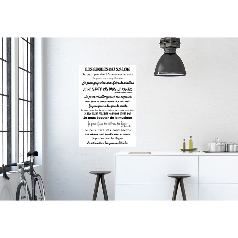 Sticker Règles du Salon 48 x 68 cm Sticker Règles du Salon 48 x 68 cm