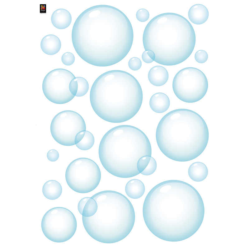 Planche de stickers Bulles 48 x 68 cm Planche de stickers Bulles 48 x 68 cm