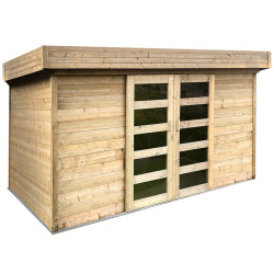 Abri de jardin en bois moderne Malmo 28 mm 3,9 x 3 m | SOLID Abri de jardin en bois moderne Malmo 28 mm 3,9 x 3 m | SOLID