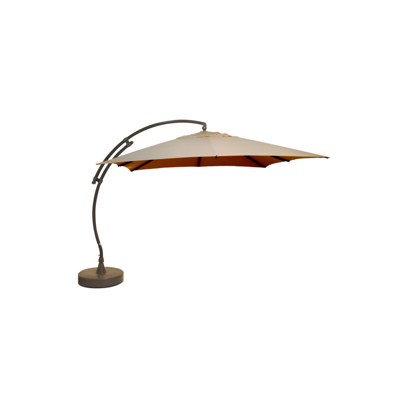 Parasol déporté et inclinable Easy Sun taupe clair 320 x 320 cm SUNGARDEN