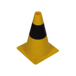 Cône de signalisation noir et jaune 30 cm PEREL – Sécurité Visible | PEREL