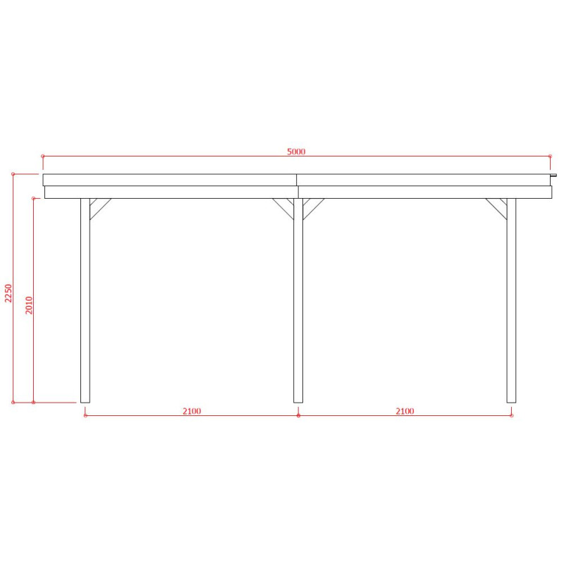 Carport 3 x 5 x 2 m solid