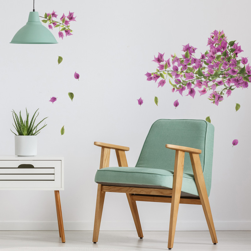 Planche de stickers Bougainvillier 48 x 68 cm
