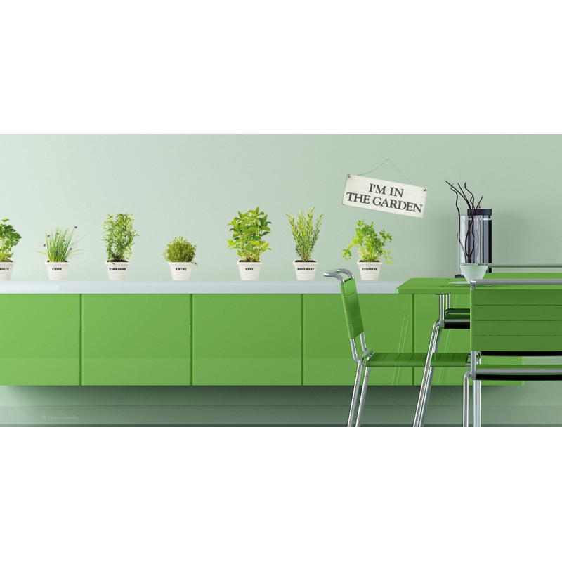 Planche de stickers Plantes aromatiques 48 x 68 cm