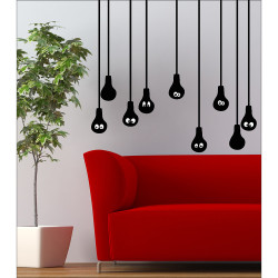 Planche de stickers Ampoules avec des yeux 48 x 68 cm Planche de stickers Ampoules avec des yeux 48 x 68 cm