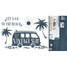 Planche de stickers Surf Vintage 48 x 68 cm