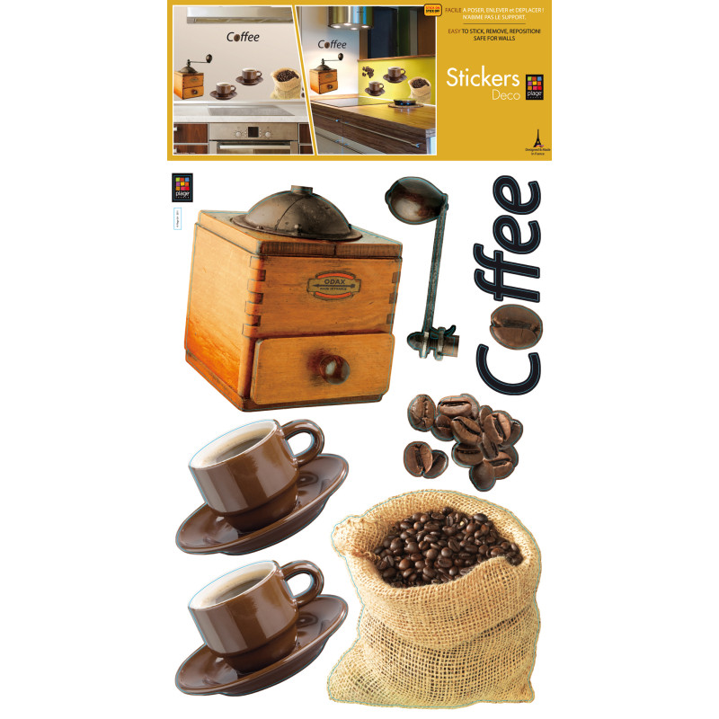 Planche de stickers Café 48 x 68 cm