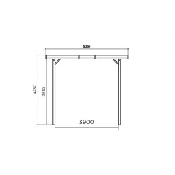 Carport en bois 5 x 5 x 4 m SOLID configurable | SOLID