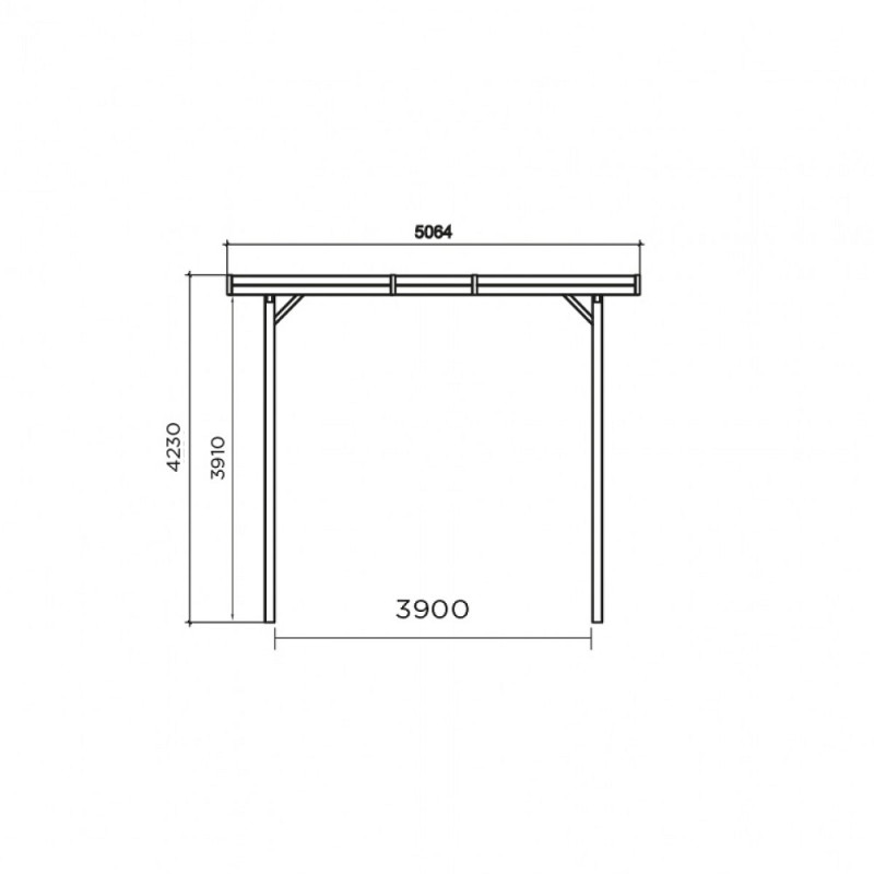 Carport en bois 5 x 5 x 4 m SOLID configurable | SOLID