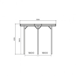 Carport en bois 5 x 5 x 4 m SOLID configurable | SOLID