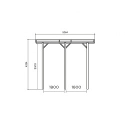 Carport Bois Configurable 6x5x4m | SOLID