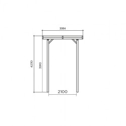 Carport en bois 3x5x4 m SOLID configurable | SOLID