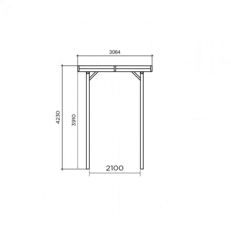 Carport en bois 3x5x4 m SOLID configurable | SOLID
