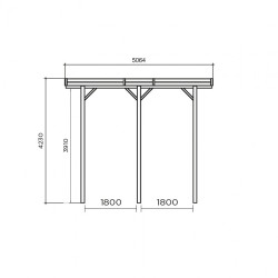 Carport en bois 3x5x4 m SOLID configurable | SOLID