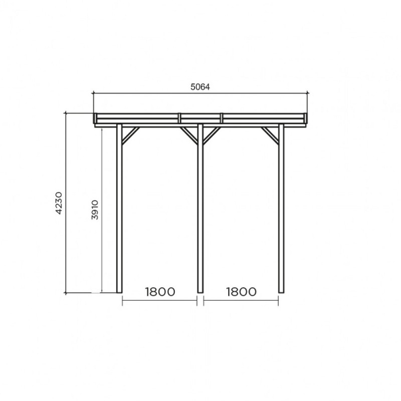Carport en bois 3x5x4 m SOLID configurable | SOLID