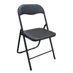Chaise pliante en PVC noire PRACTO HOME
