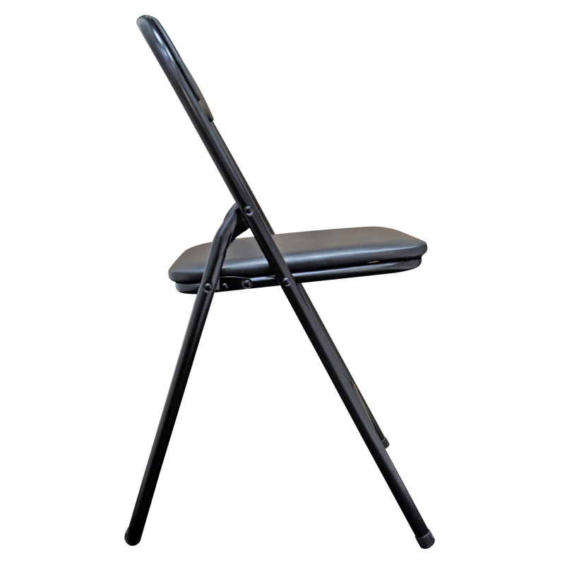 Chaise pliante en PVC noire PRACTO HOME Chaise pliante en PVC noire PRACTO HOME