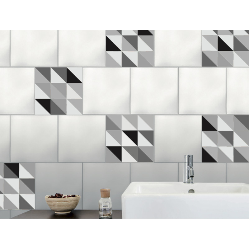 Sticker Scandinave noir et blanc 15 x 15 cm 6 pièces