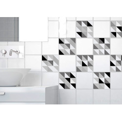 Sticker Scandinave noir et blanc 10 x 10 cm 9 pièces